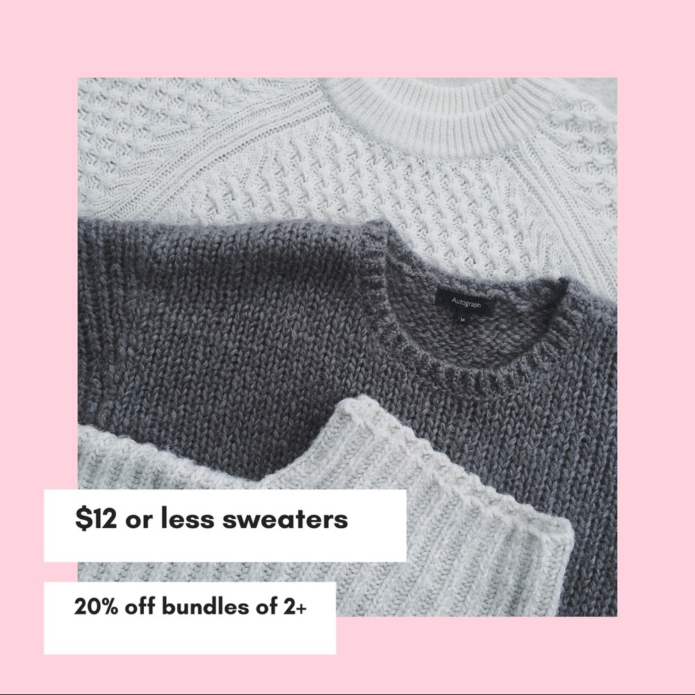Sweaters $12 or less!